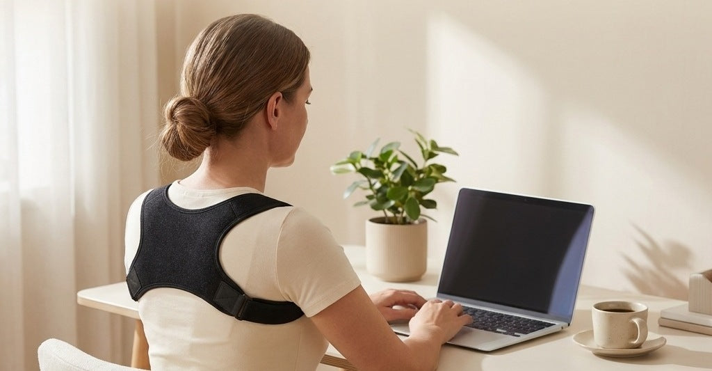 Adjustable posture corrector for the back and shoulders, worn on the back - view 5