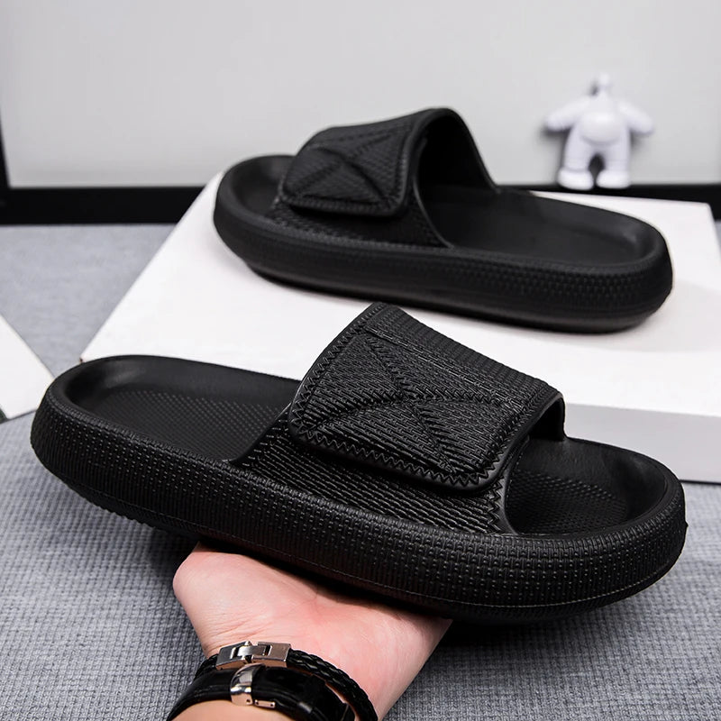 Sliders with a thick EVA sole and a wide hook-and-loop strap - view 3