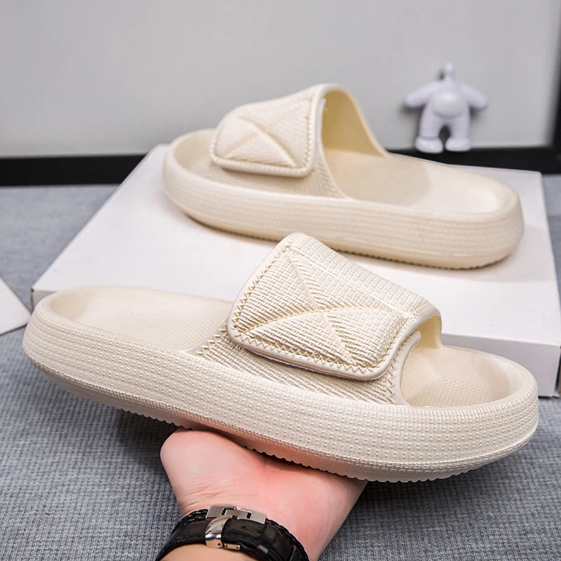 Sliders with a thick EVA sole and a wide hook-and-loop strap - view 4