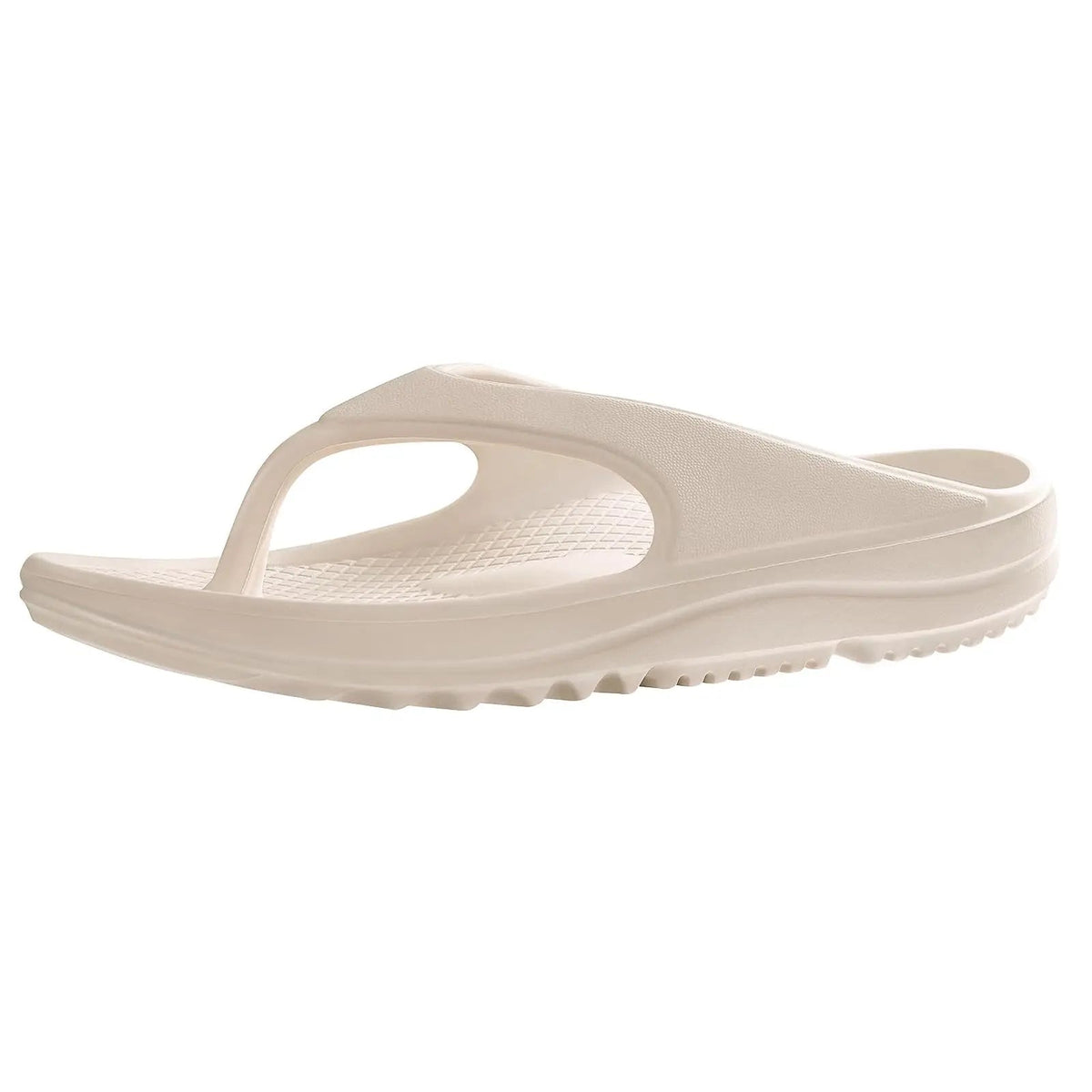 EVA flip flops with arch support footbed, deep heel cup and thick non-slip sole - beige