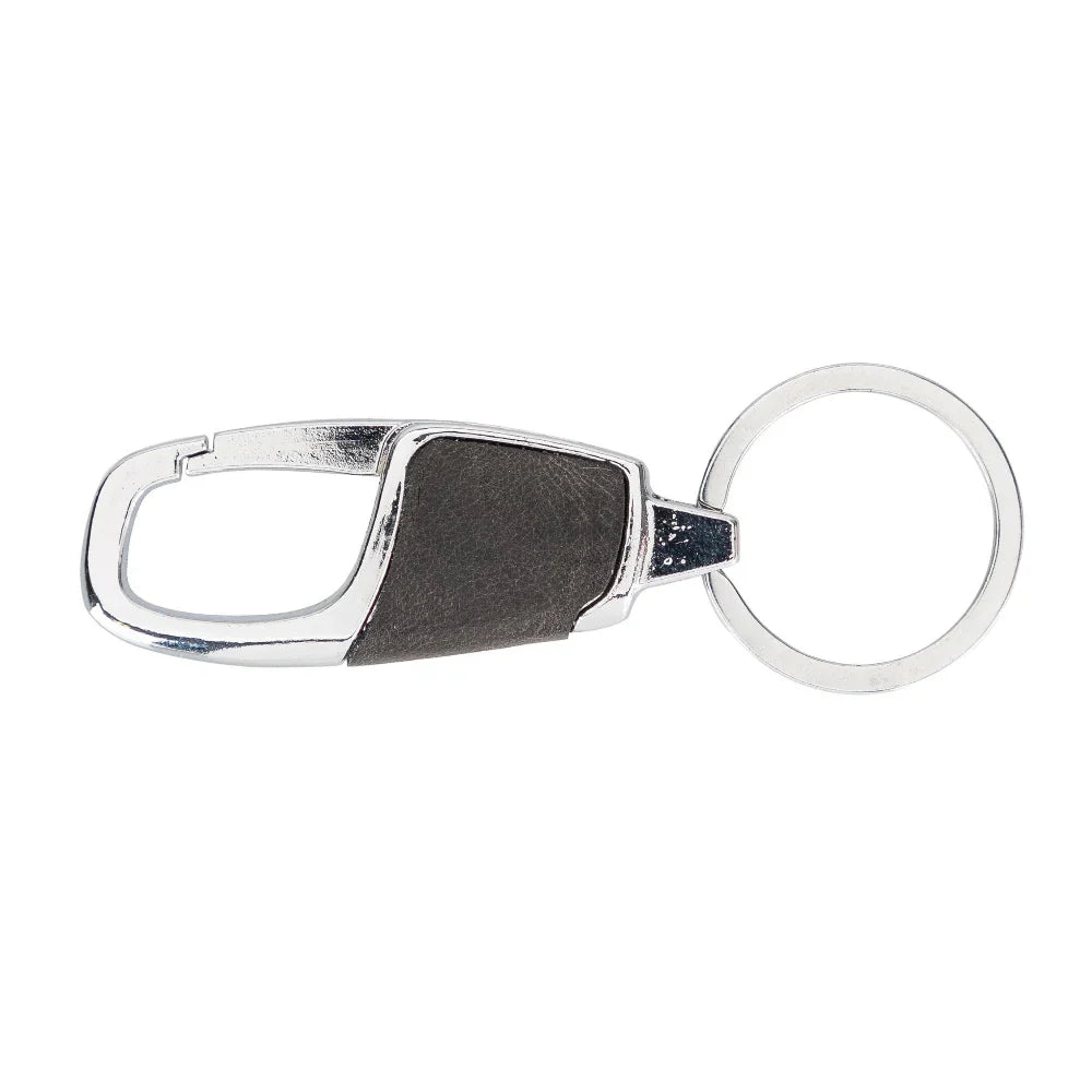 Leather Keyring in Charcoal