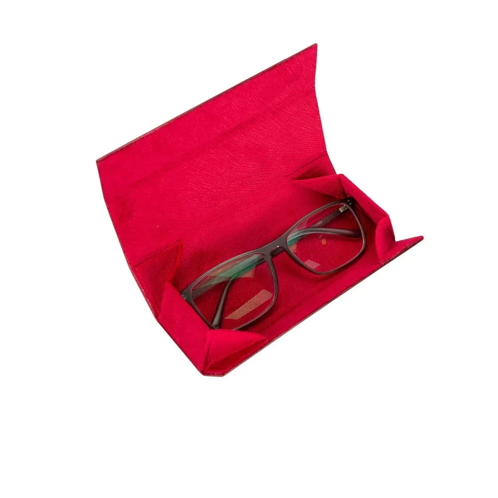 Leather Glasses Case in Red