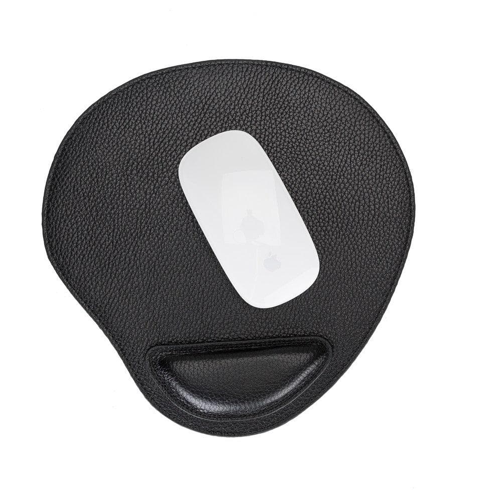 Leather Mouse Mat in Pebble Black