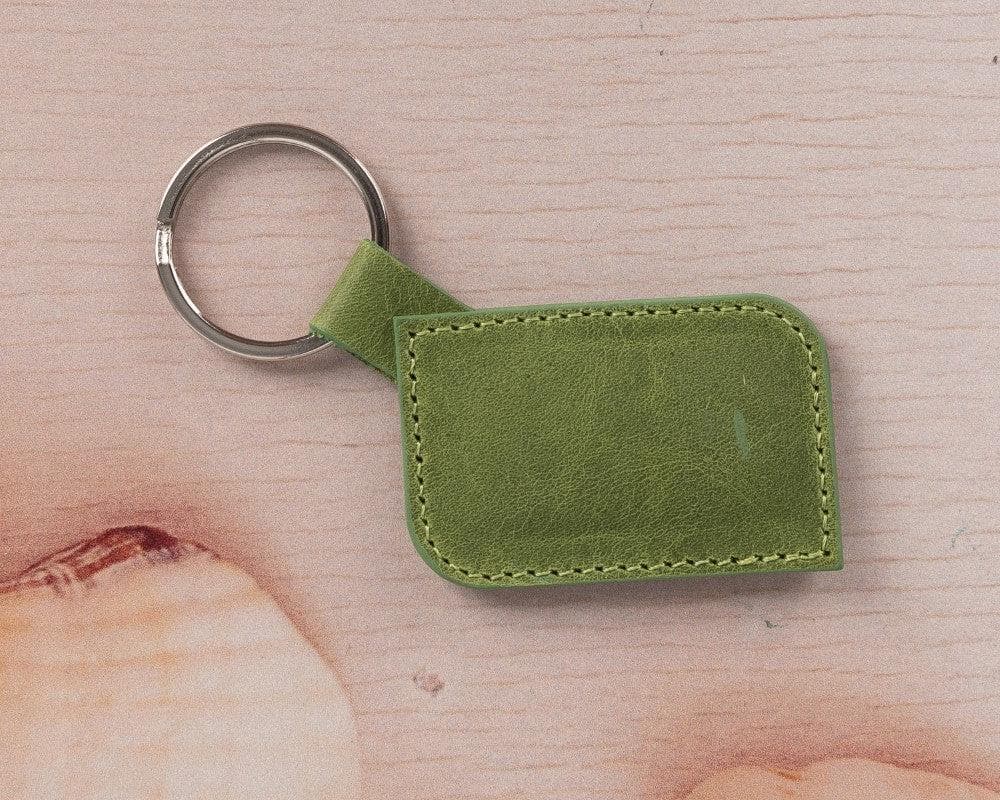 Leather Keyring in Olive