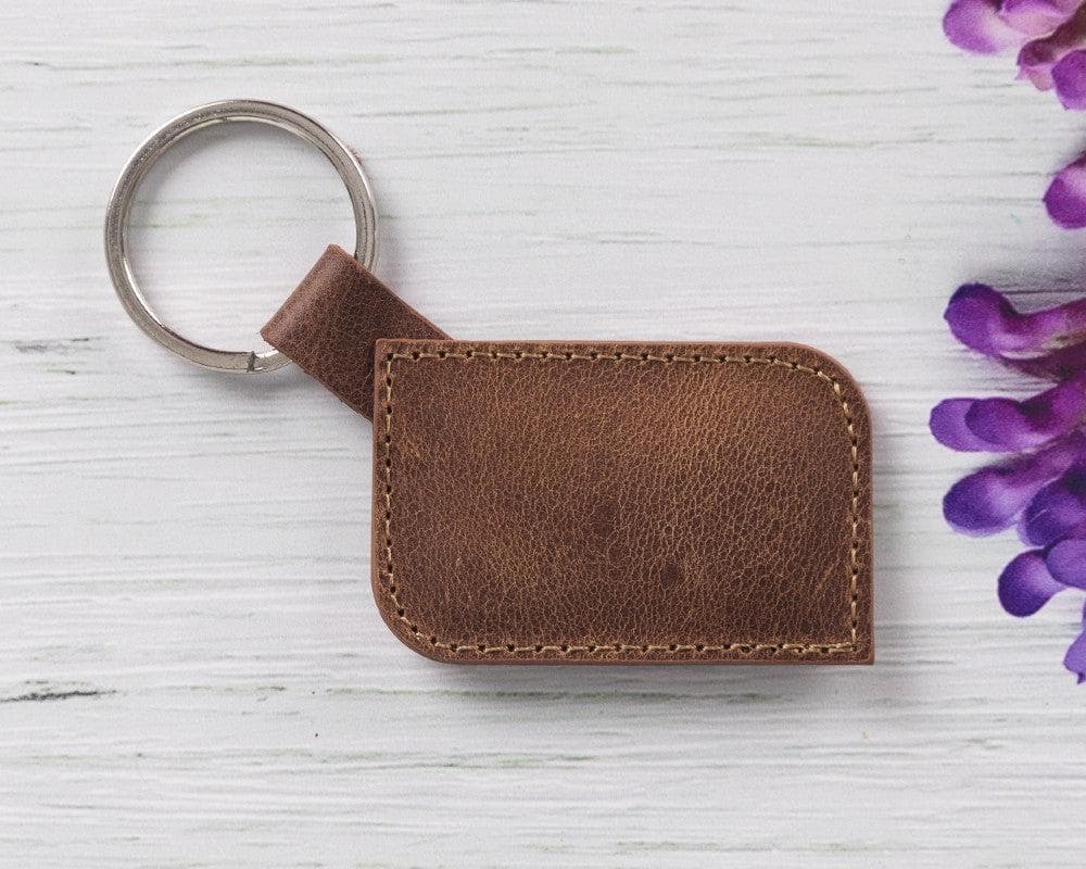 Leather Keyring in Moccasin