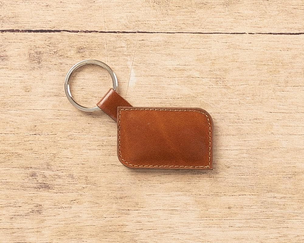 Leather Keyring in Tan