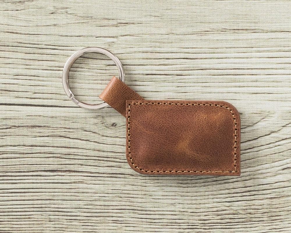 Leather Keyring in Golden Tan