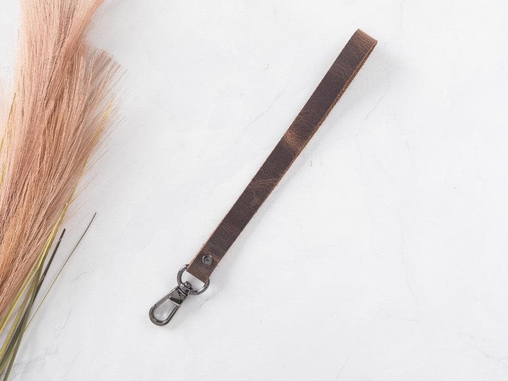 Leather Wrist Strap in Tan Brown