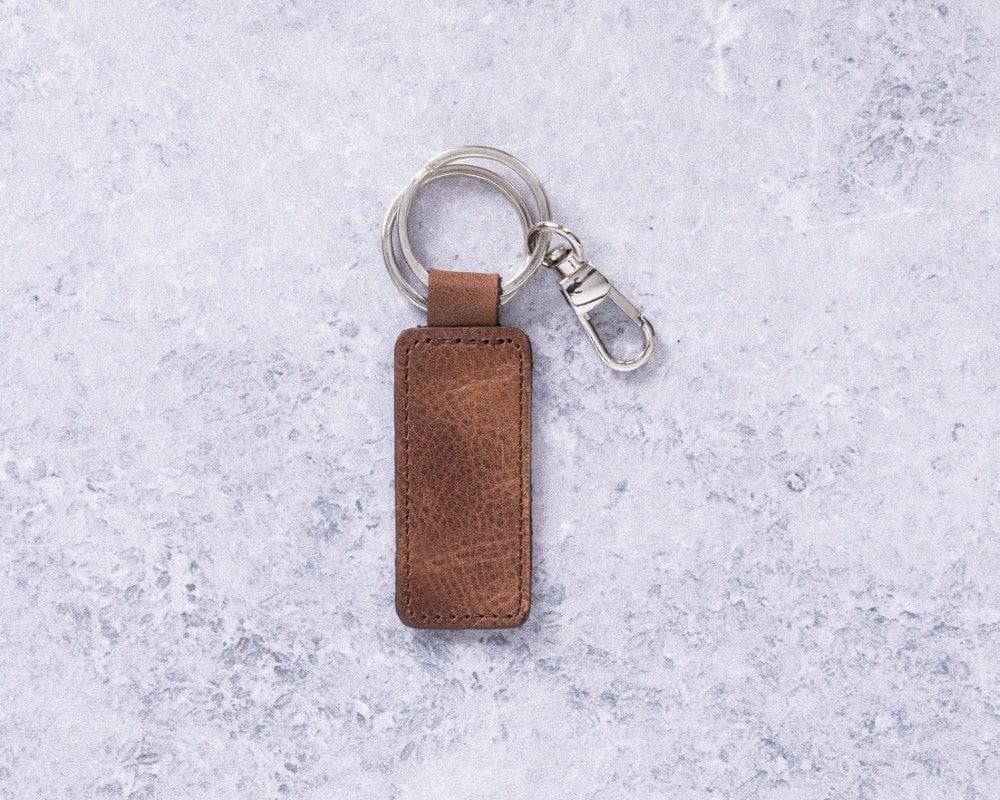 Leather Keyring in Dark Brown