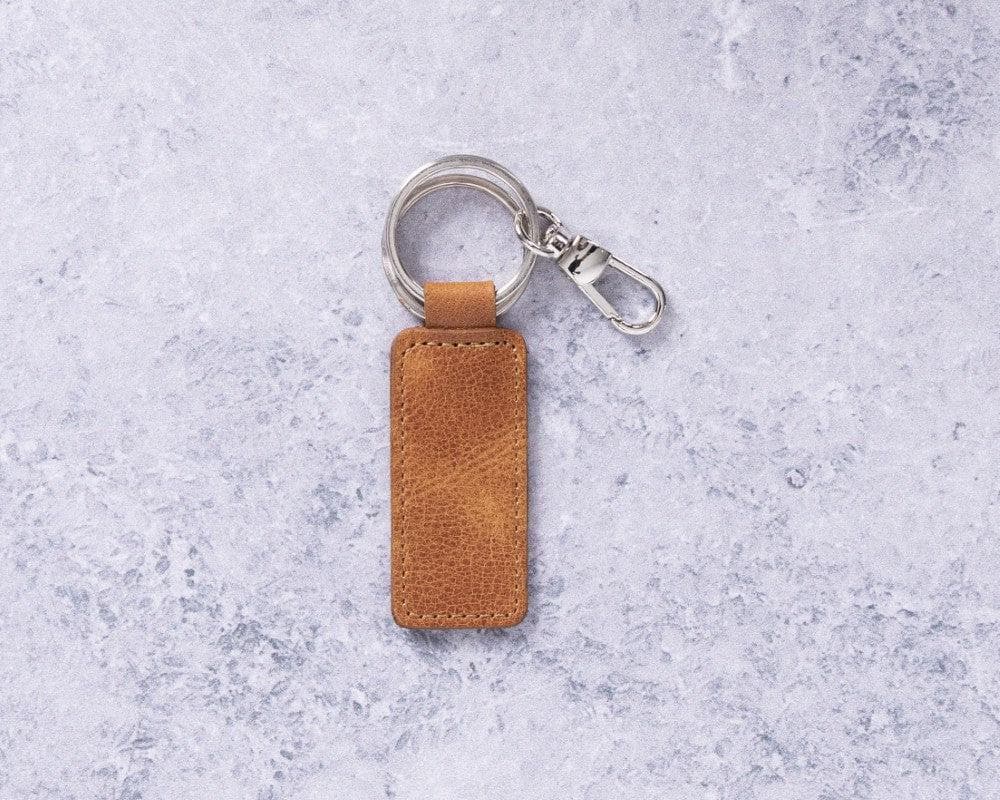 Leather Keyring in Golden Tan