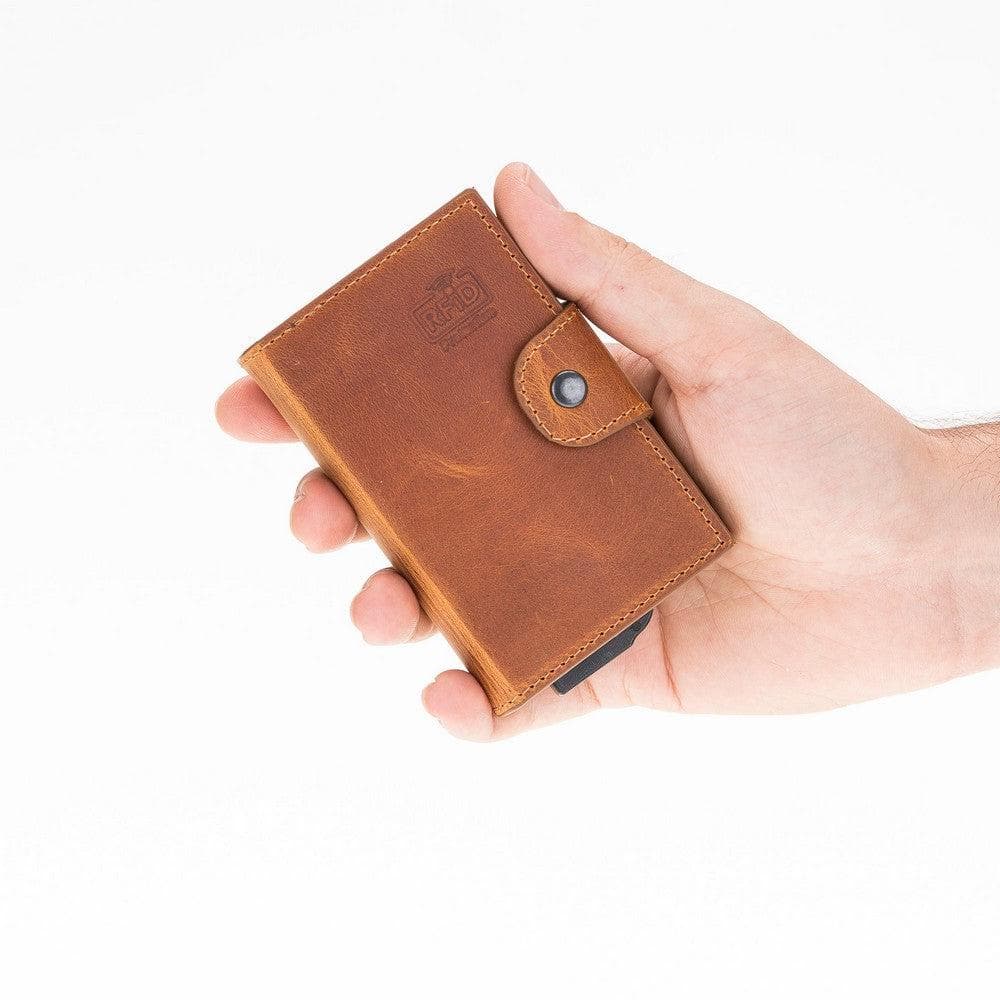 Leather Card Holder in Moccasin