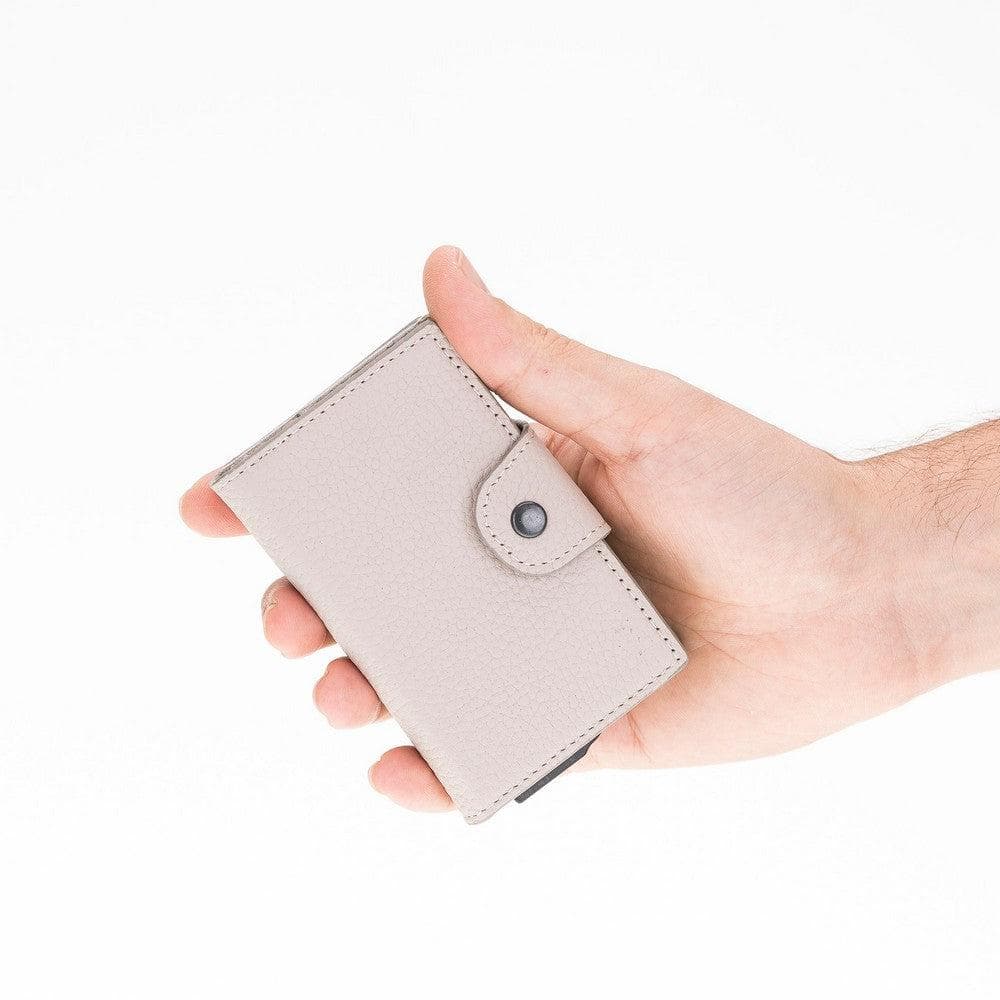 Leather Card Holder in Sandy Brown