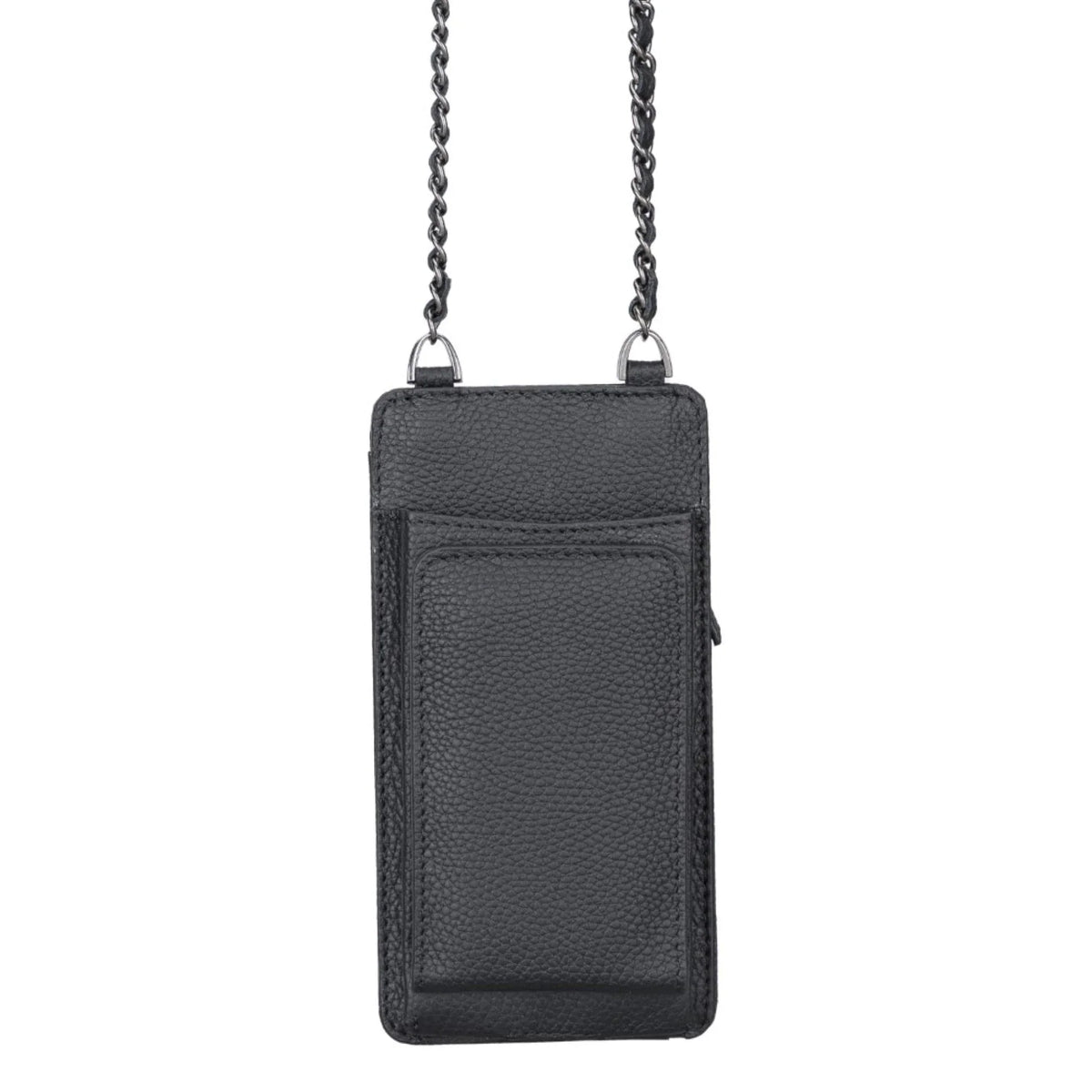 Leather Phone Holder in Shadow Black