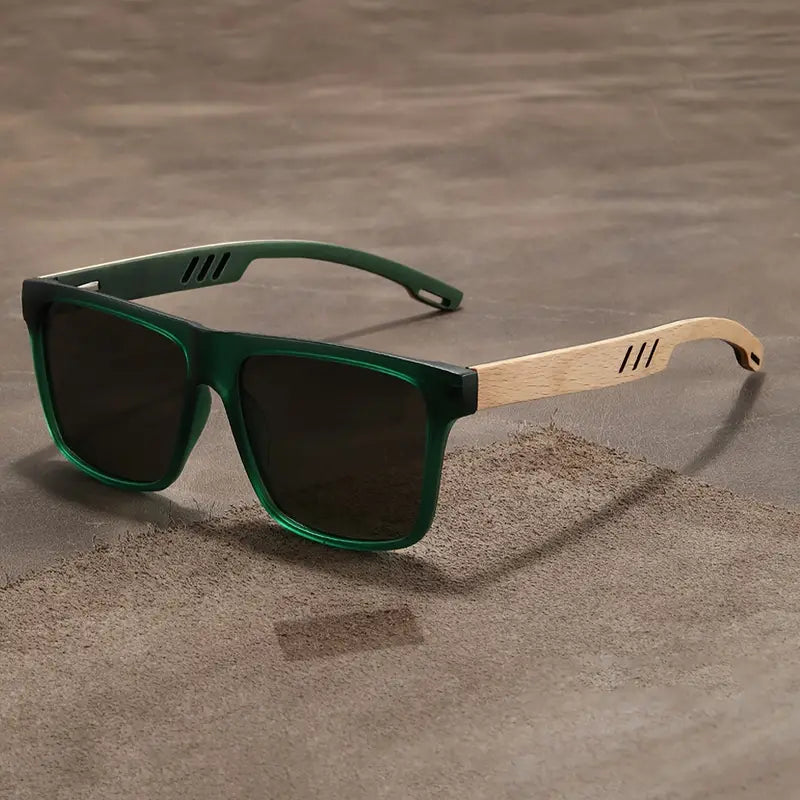 Unisex Woody Oak Wood Sunglasses – UV400 Natural Style – back view