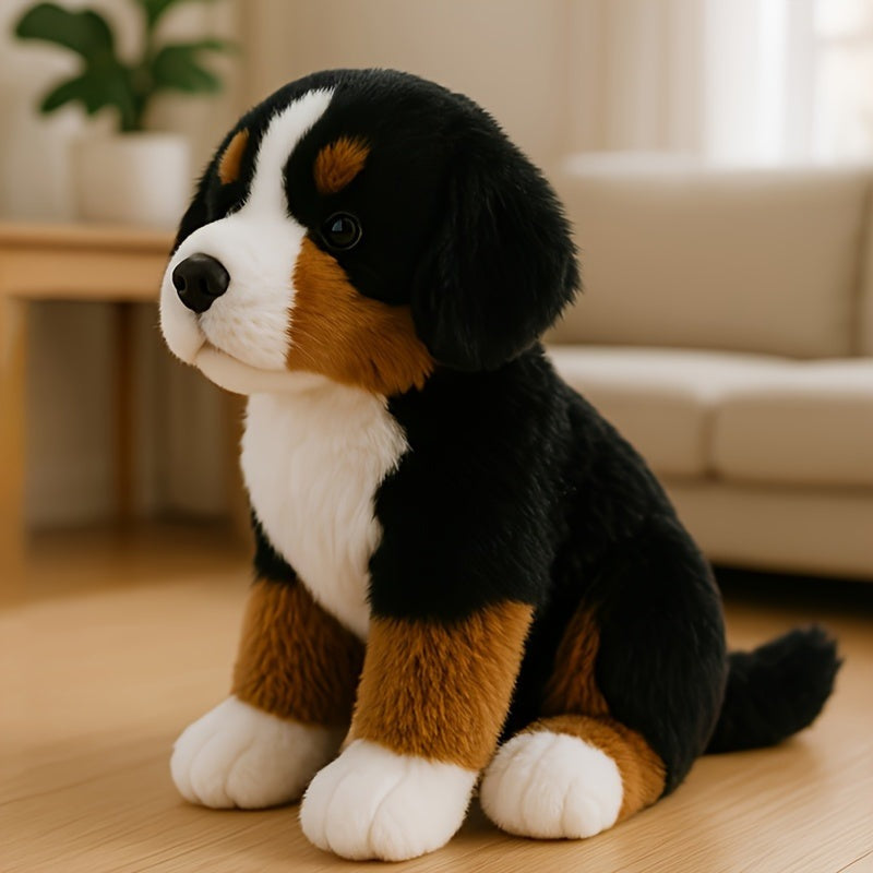 Realistic Bernese Mountain Dog puppy soft toy