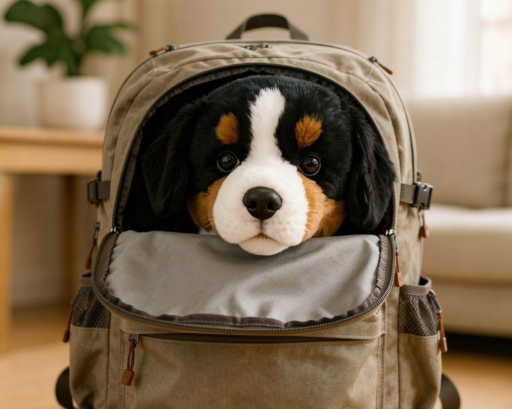 Realistic Bernese Mountain Dog puppy soft toy - view 4
