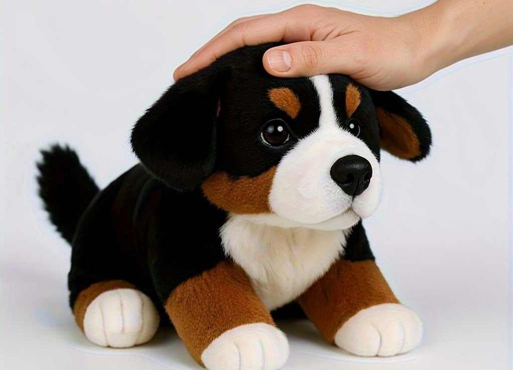 Realistic Bernese Mountain Dog puppy soft toy - view 5