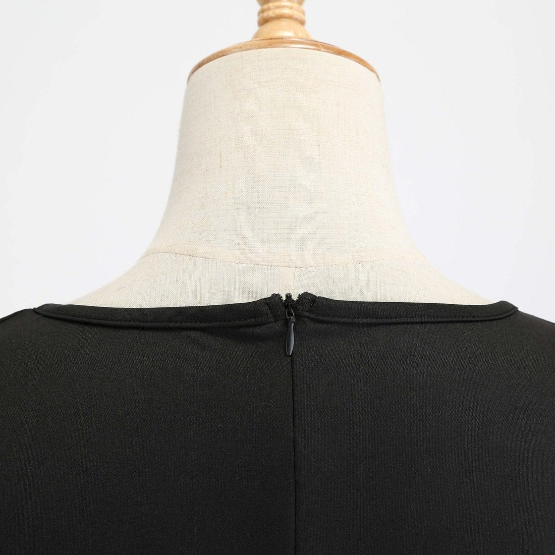 Women's black Christmas dress with snowman print skirt and a slim belt