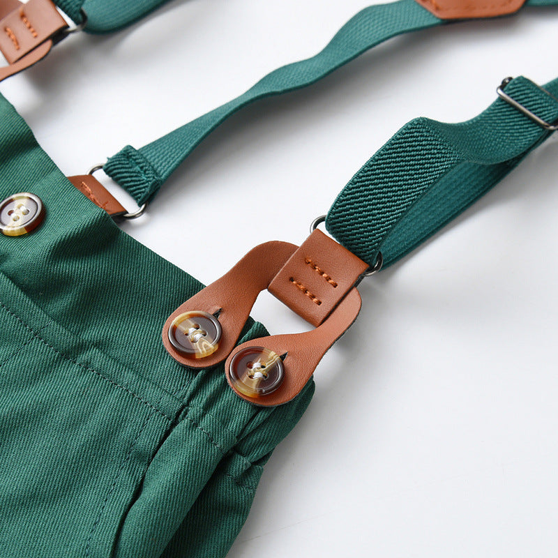 Boys' Christmas outfit with a shirt, bow tie and trousers with braces