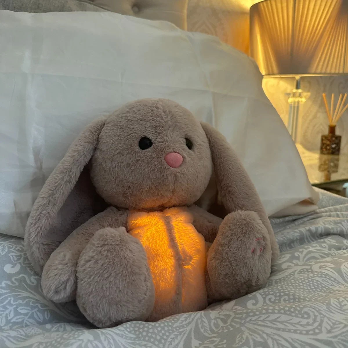 Breathing bunny soft toy with a glowing tummy - view 4