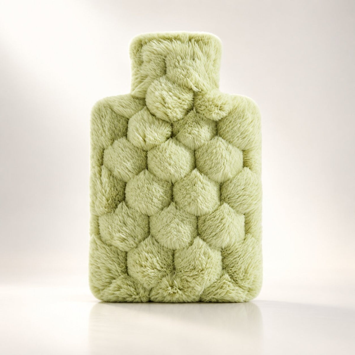 Bubble plush hot water bottle in two sizes - light green