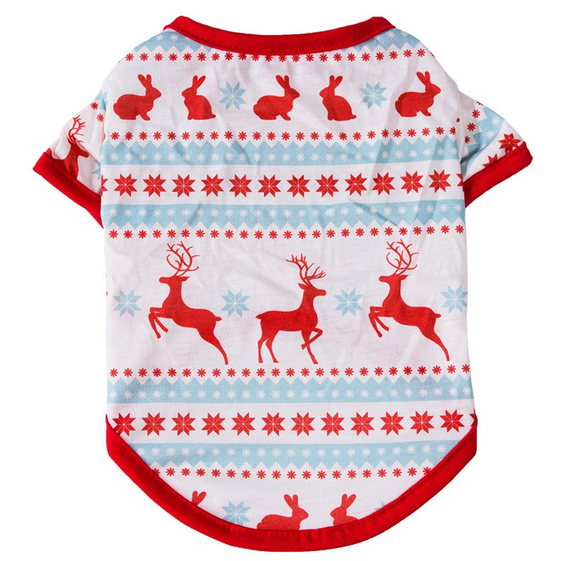 Christmas T-shirt for dogs with short sleeves and an all-over festive print