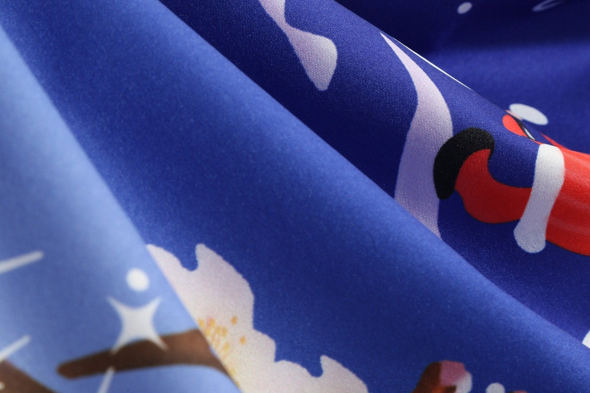 Women's Christmas swing dress with black bodice, bow and snowman print skirt
