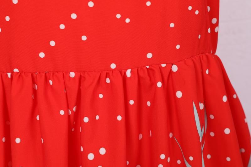 Women's short-sleeved Christmas swing dress with a Christmas village print