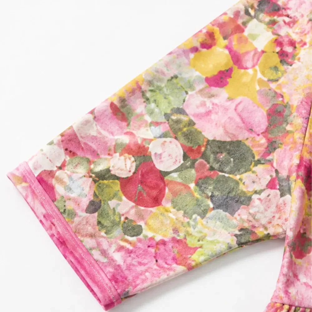 Women's loose floral midi dress - detail