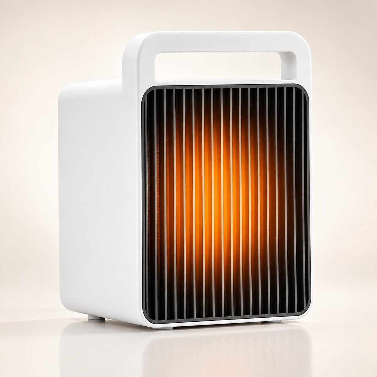 Compact 600 W ceramic heater with a carry handle