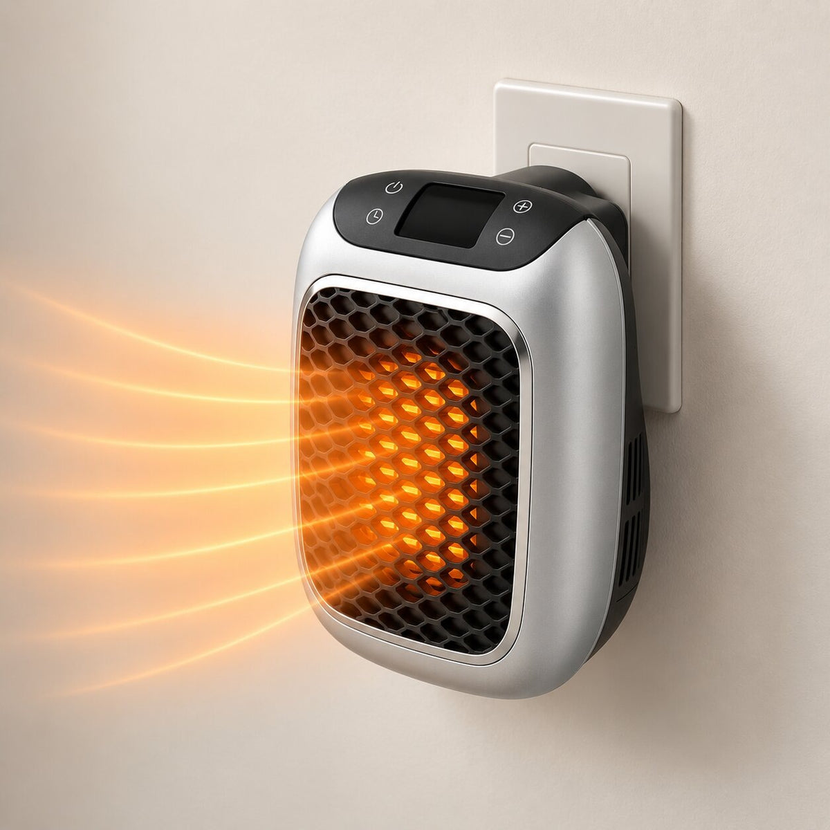 Compact plug-in heater with remote control