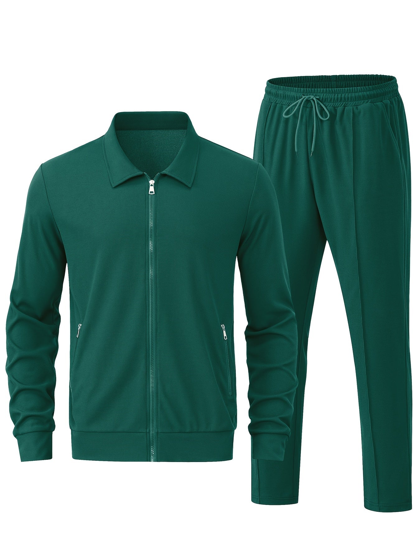 Men's Formal Stretch Tracksuit - Smart Two-Piece Co-Ord Set in Royal Blue — side view