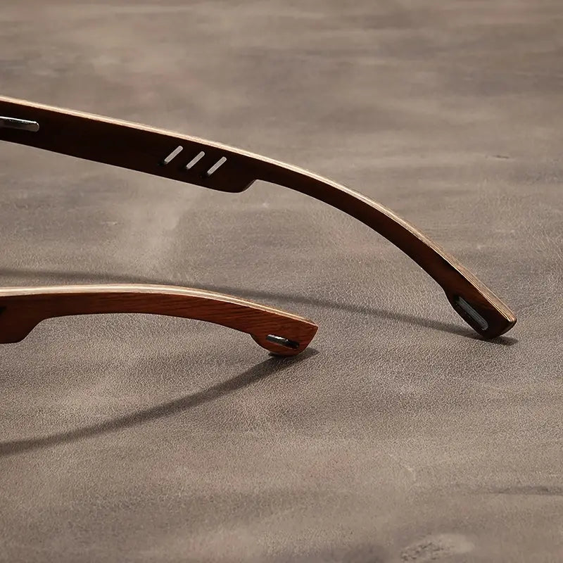 Unisex Woody Oak Wood Sunglasses – UV400 Natural Style – lifestyle shot