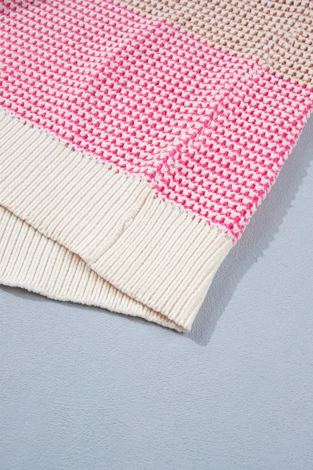 Women's colour block waffle knit jumper - detail