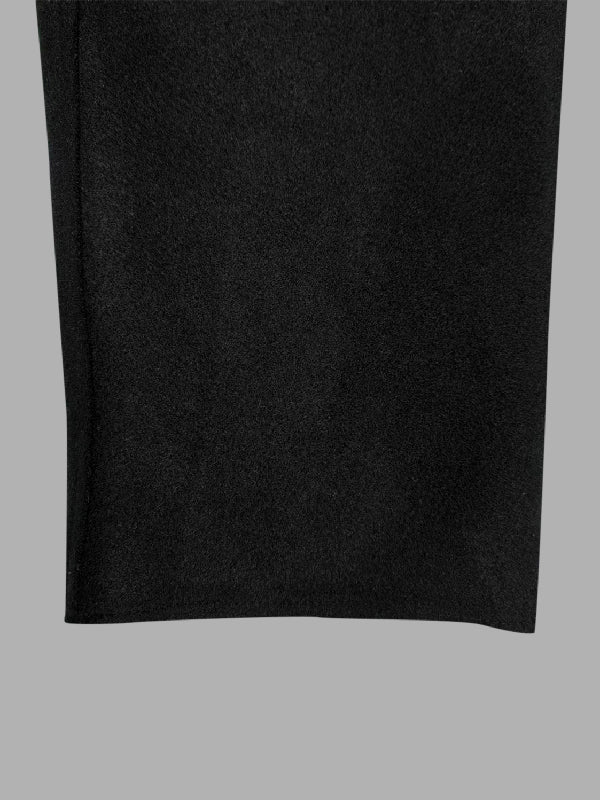 Collarless longline coat with dropped sleeves and an open front