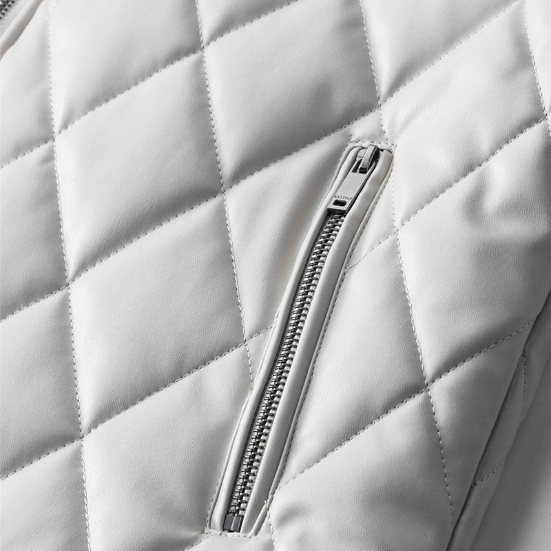 Men's Classic Fleece-Lined Leather Jacket – Saint Dor UK – detail view