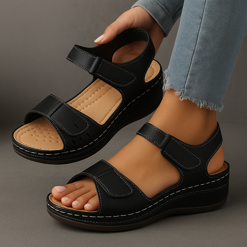 Women's Sandals - Orthopedic Sandals with Wedge Heel in Brown (almost sold out)