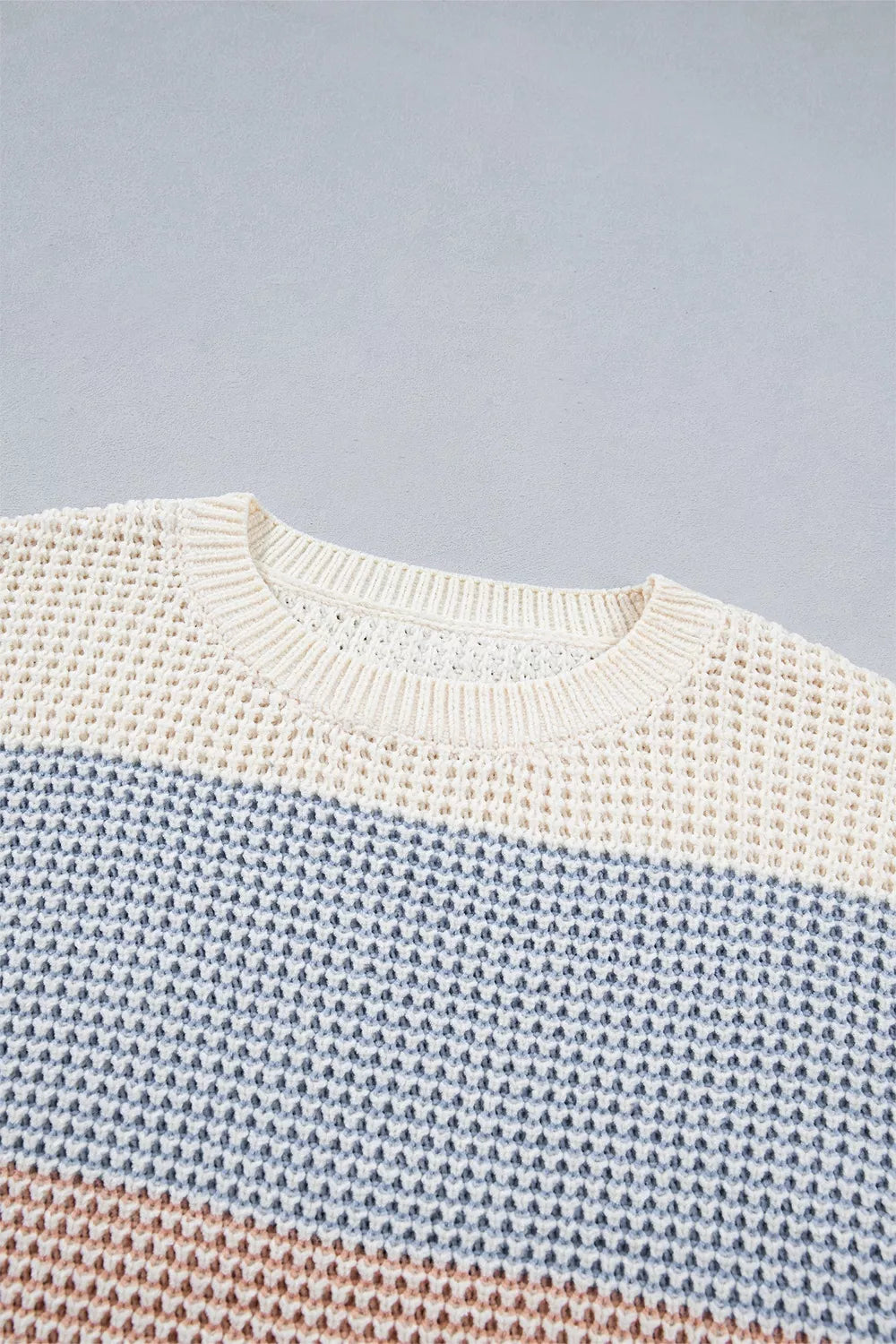 Women's colour block waffle knit jumper - detail