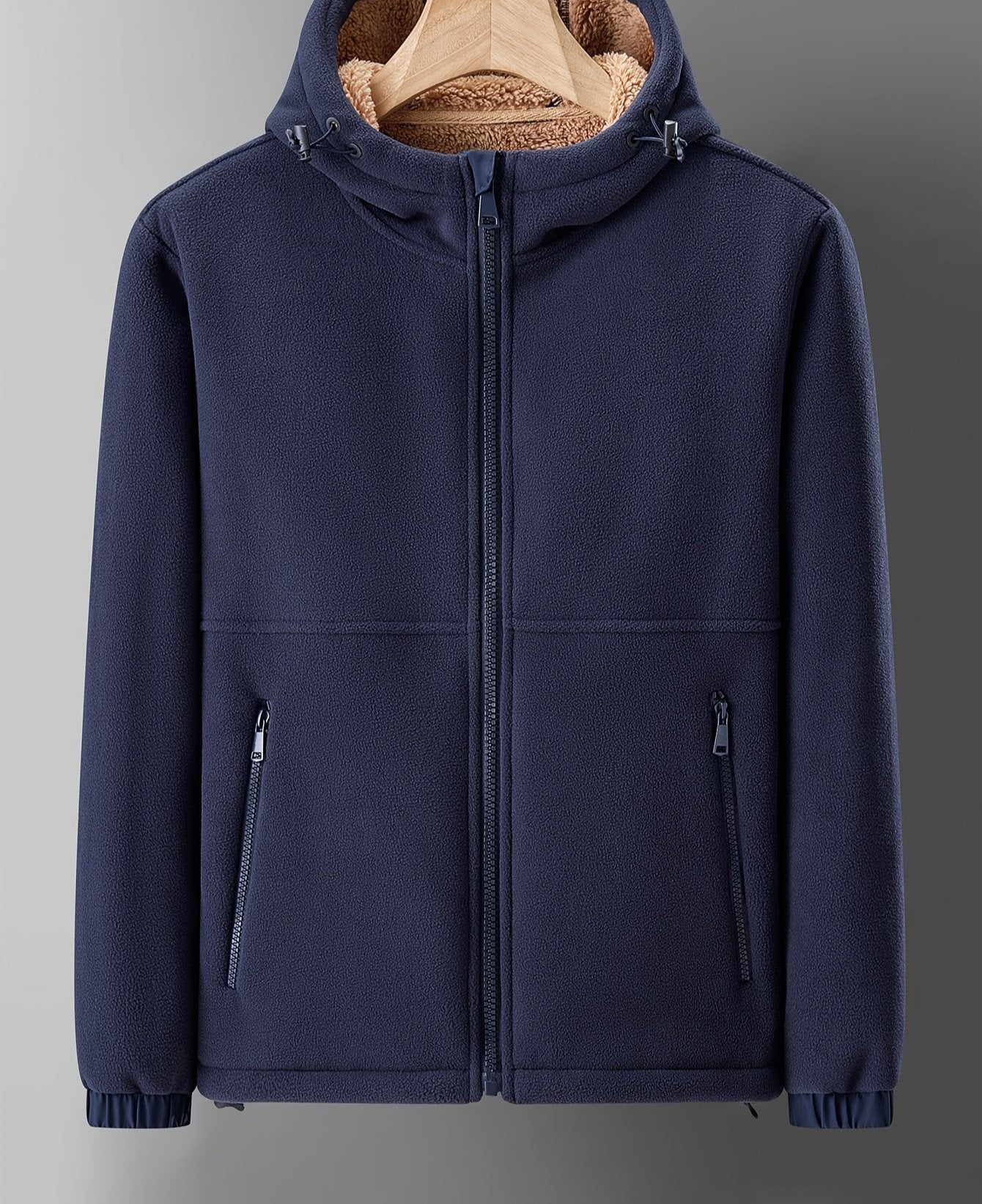 Men's Wool Winter Jackett with Fleece Lining - Warm and Stylish for Wi - front view