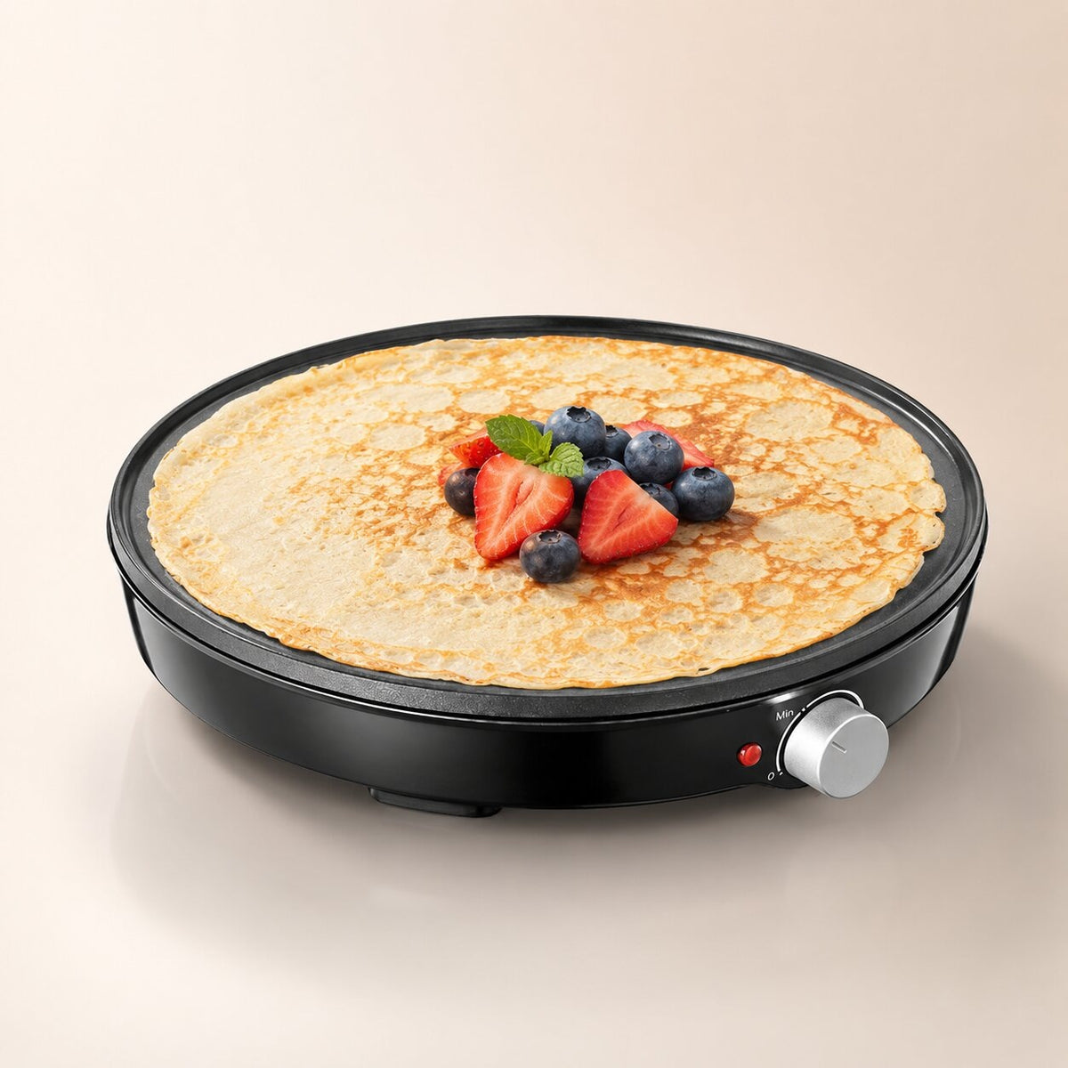 Electric crêpe maker with a 30 cm plate and temperature control