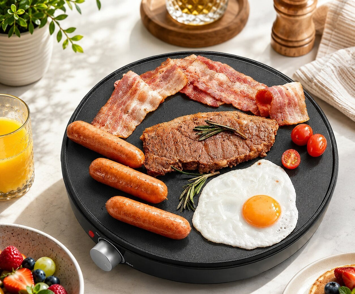 Electric crêpe maker with a 30 cm plate and temperature control - view 2