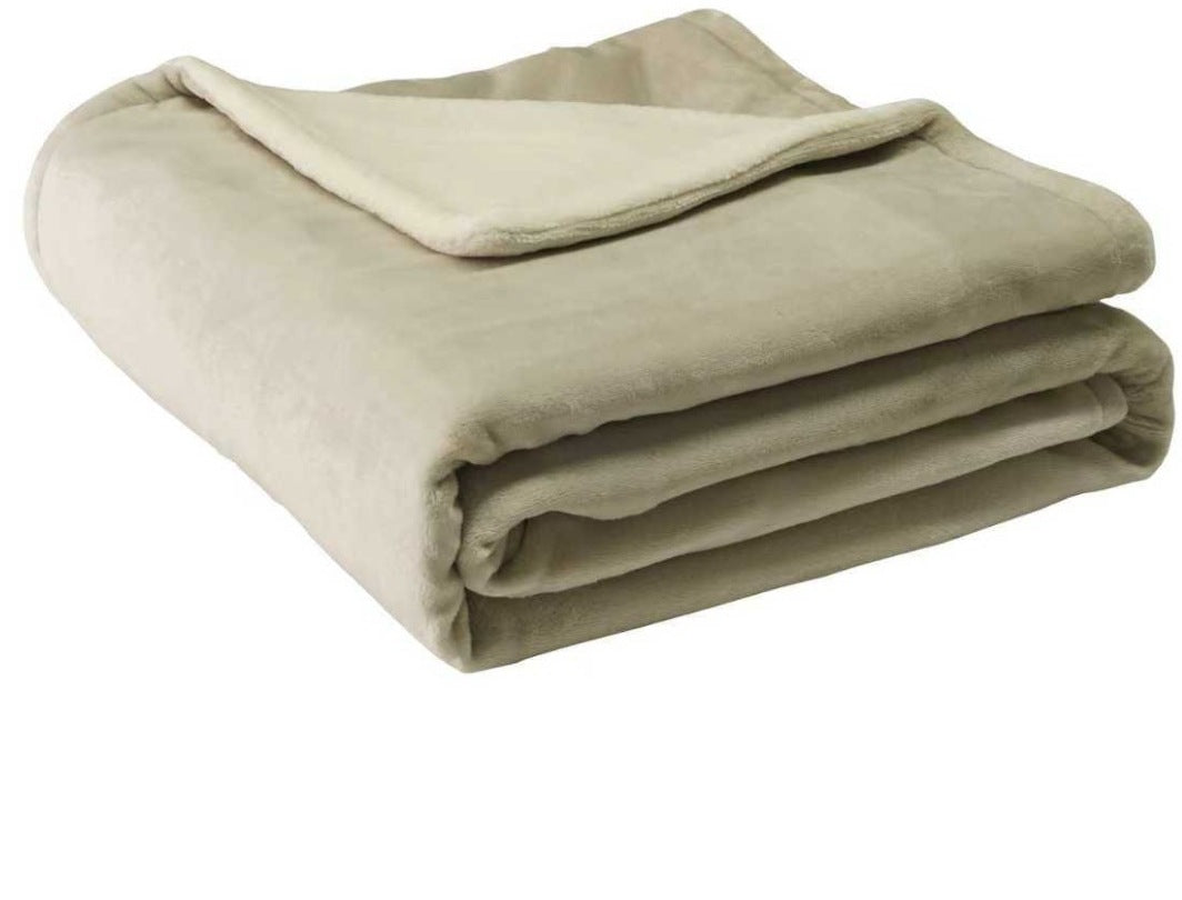 Electric heated throw of 160 x 120 cm in double-sided fleece - sand beige