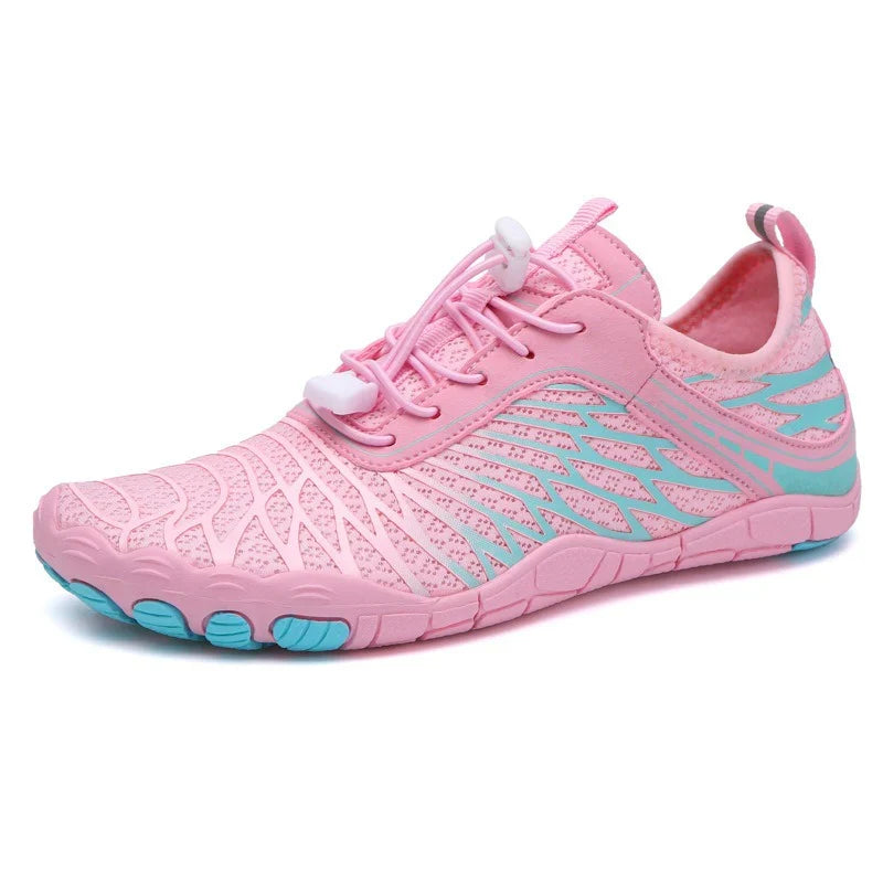 Ergonomic barefoot trainers with a wide toe box and quick laces