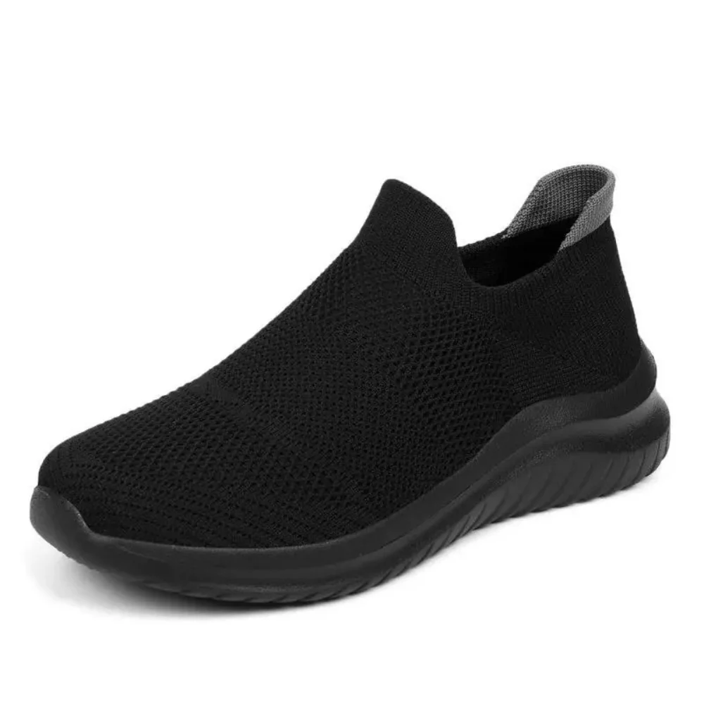 Ergonomic knit slip-on trainers with a thick sole
