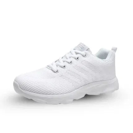 Women's ergonomic lace-up trainers with a knitted upper and chunky sole
