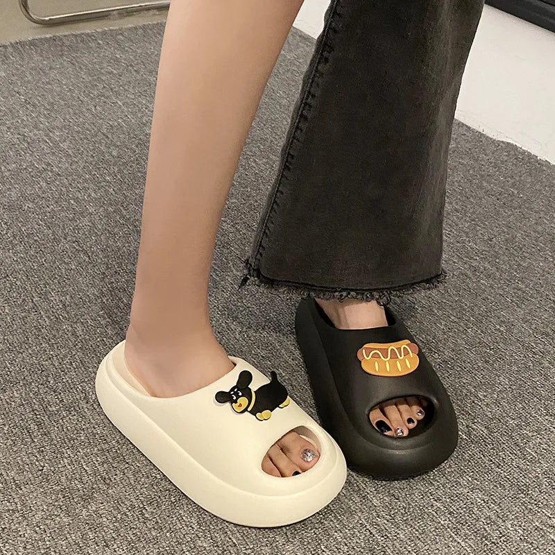 EVA mule slippers with closed toe, thick sole and playful charms on the instep - view 5