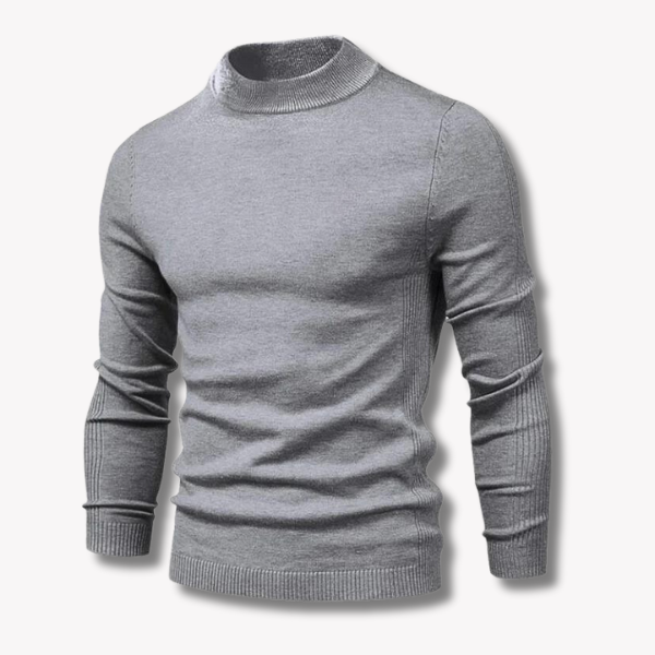 Men's mock neck jumper in Light Grey