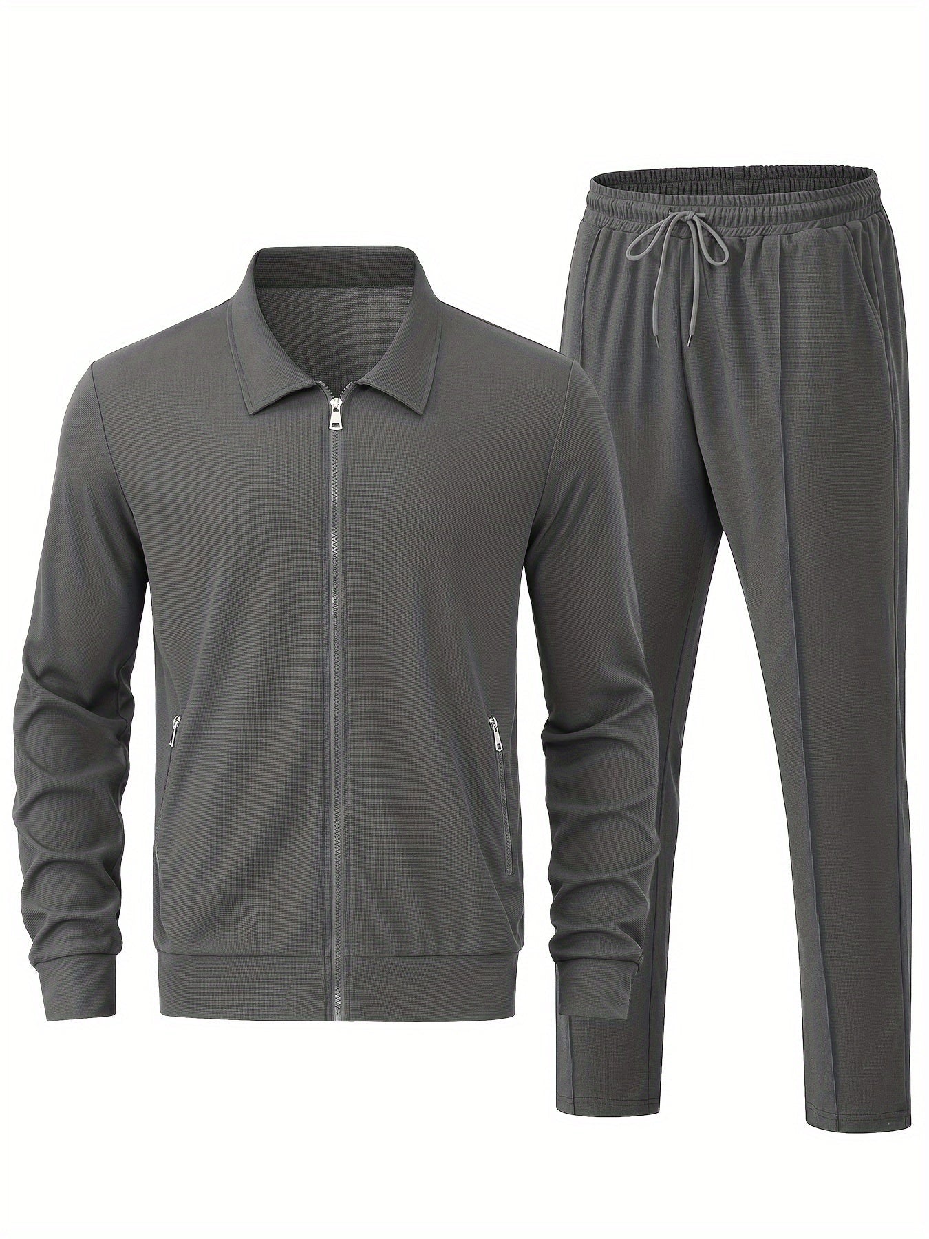 Men's Formal Stretch Tracksuit - Smart Two-Piece Co-Ord Set — main view