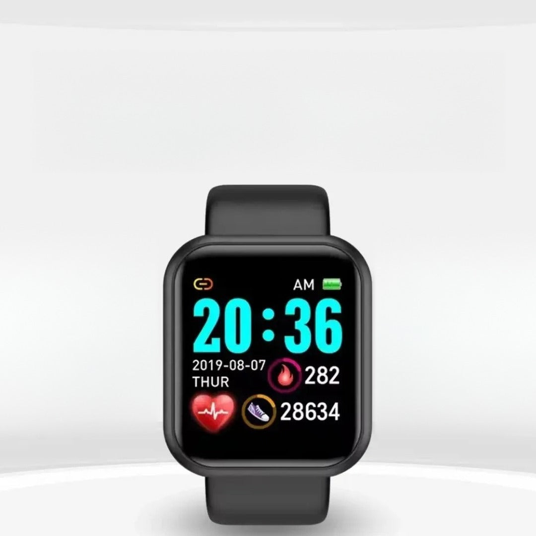 Fitness smartwatch with a colour display and black strap