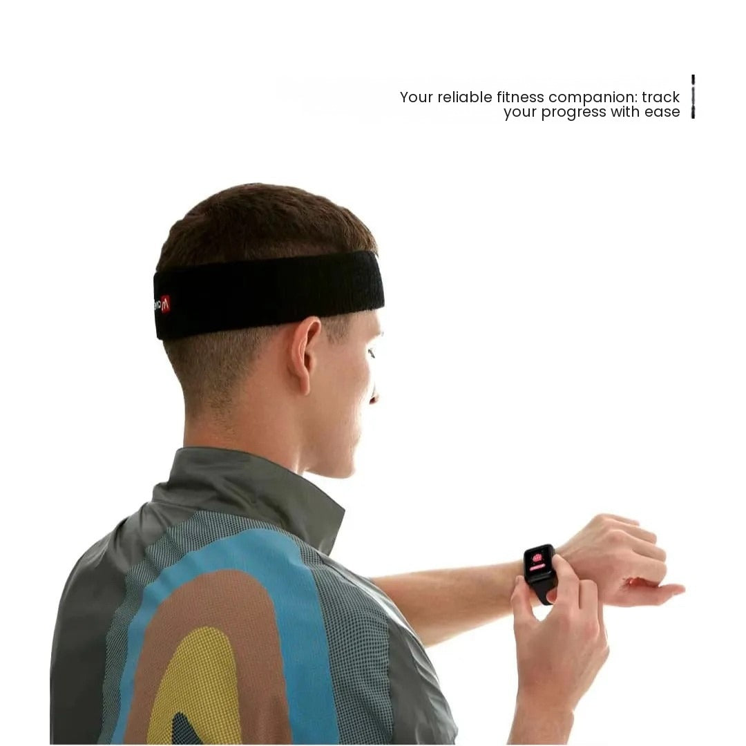 Runner checking the fitness smartwatch